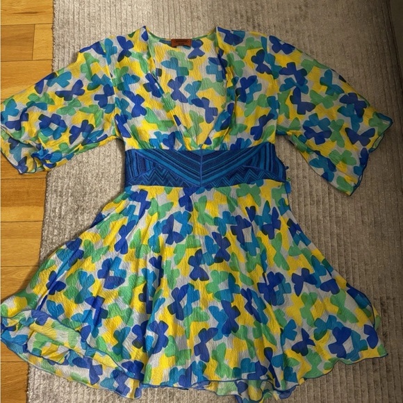 Missoni mareBlue and Yellow Floral beach dress sz 38/2